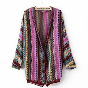 Boho Knit Sweater Oversized Cardigan