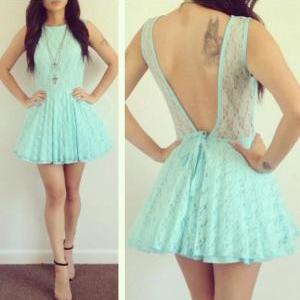 Tutu Backless Lace Dress - 4 Colors
